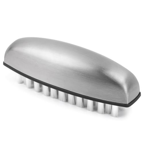 Vegetable and Fruit Cleaning Brush, 304 Stainless Steel Cleaning Brush, Microfiber Scrubbing Pad, Multipurpose Kitchen Tool (White)