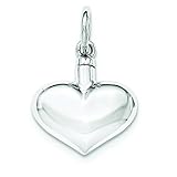 Sterling Silver Polished Puffy Heart Ash Holder Pendant