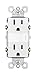 Legrand - Pass & Seymour NTL885TRWCC6 LED Night Light with One-Touch Adjustable Light Levels and Two 15 Amp Tamper Resistant Electrical Outlet, White primary