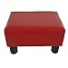 HOMCOM Ottoman Foot Rest, Small Foot Stool with Faux Leather Upholstery, Rectangular Ottoman Footrest with Padded Foam Seat and Plastic Legs, Red