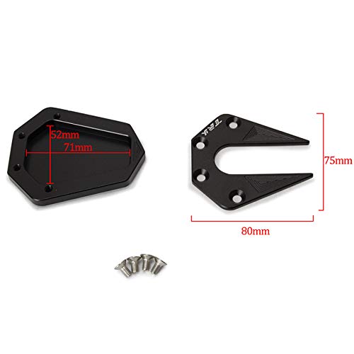 Moligh doll Moto CNC en Aluminium Pied Kickstand Extension Pad Plaque de C？t/&eacute; Support Agrandisseur pour Benelli TRK 502 2017-2018 Moto Accessoires