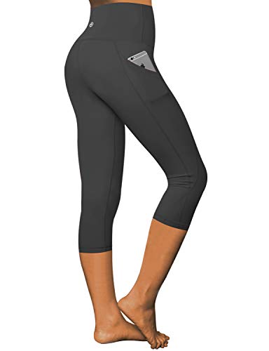 BUBBLELIME 19" Women High Waist Yoga Pants Basic/Side Pockets Workout Side Pockets High Waist Capris_SHADOWCHARCOAL M_19" Inseam - Thumbnail 7