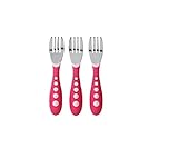 Gerber Graduates Kiddy Cutlery Forks, Pink, 3 Count