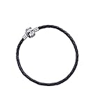 Official Harry Potter Jewellery Black Leather Charm Bracelet for Harry Potter Slider Charms Available in 4 Sizes (19 Centimeters)