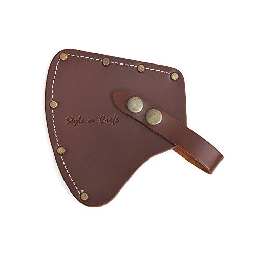 Style n Craft 98027 - Camper's Axe Sheath in Dark Tan Heavy Top Grain Leather