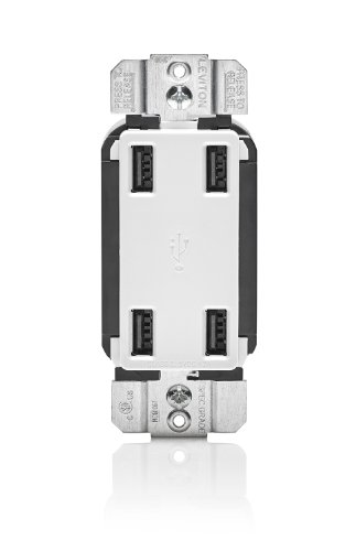 Leviton USB4P-W 4.2-Amp High Speed 4-Port USB Charger