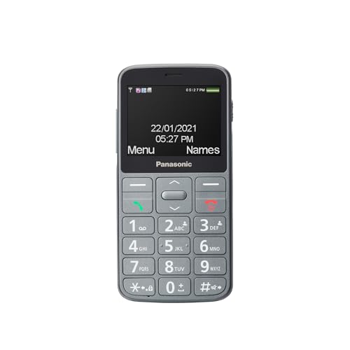Panasonic Easy Use Mobile Phone KX-TU160EXG - SOS Button, Large Backlit Keys, Hearing Aid Compatibility, Long Lasting, Bluetooth (Grey)