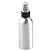 mDesign Aluminum Rustproof Spray Bottles - Mister, Essential Oils, Cleaning Products Solutions, Aromatherapy - 4-oz, Pack of 3, Brushed Aluminum/Black