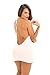HUASHI Deep V Neck Bare Breast Backless Packet Hip Temptation Sexy Lingerie Nightclub Pole Dancing Dress White
