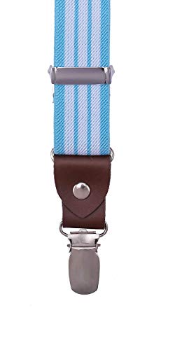 ORSKY Toddler Boys' Bow Tie and Suspenders Adjustable Elastic 24 Inches Blue White Stripe