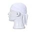 Wicking Beanie Adjustable Cycling Bandana - Skull Cap Beanie for Outdoor Running - Double Dry Dew Doo Rag Head Wrap Headband Sweatband White