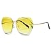 AEVOGUE Sunglasses For Women Oversized Rimless Diamond Cutting Lens Sun Glasses AE0534 (Gold&Yellow)