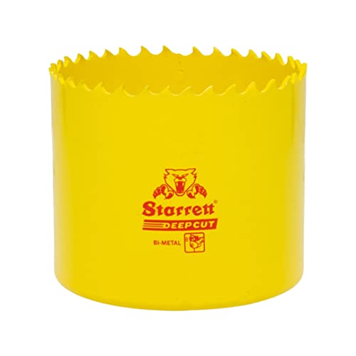 Starrett Deep Cut Hole Saw - DCH0258 Heavy Duty Bi-Metal with Extra Cobalt HSS Teeth - For Metals Wood Cast Iron Fibreglass Plastic Materials - 67mm
