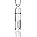JOVIVI Vintage Polished Stainless Steel Clear Acrylic Open Container Tube Pendant Chain Necklace Valentine's Day