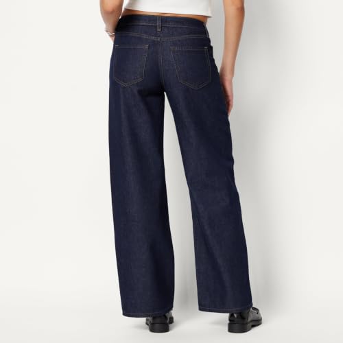 Amazon Essentials Women's Ultra Soft Low Rise Wide Leg Jeans