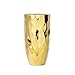 CosmoLiving by Cosmopolitan 42386 Small Ceramic Electroplated Metallic Gold Vase with Geometric Silhouette | 4” x 8”
