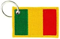 akachafactory Keychain keyring embroidered embroidery patch double sided flag greece greek