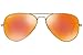 Ray-Ban AVIATOR LARGE METAL - MATTE GOLD Frame CRYSTAL BROWN MIRROR ORANGE Lenses 58mm Non-Polarized
