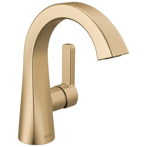 Delta Lineax Brushed Gold Bathroom Faucet 1 Hole, Single Hole Bathroom Sink Fau…