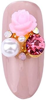 10pcs alloy 3d nail art rose flowers jewelry nails crystal rhinestones nailart nails decorations