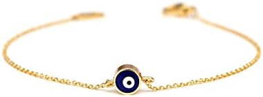 Dainty Chain Navy Blue Evil Eye Bracelet