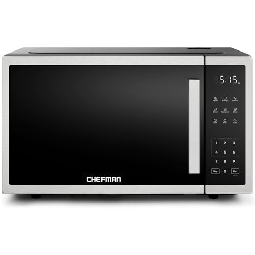 Chefman Countertop Microwave Oven 1.1 Cu. Ft., 1000 Watts with 10 Power Levels,…