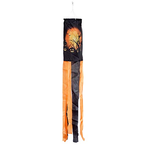 PINCHUANG 40 Inch Halloween Pumpkin Ghost Windsock Flag, Halloween Windsock Outdoor Hanging Decoration for Front Yard Patio Lawn Garden Party Decor(Pumpkin Windsock) - Thumbnail 7