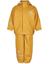 Kids 2 Pcs Rain Set - Jacket & Pants/or Dungarees - 20 Colors (2-9 Years) Mineral Yellow