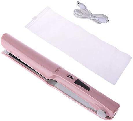Mini Portable Hair Straightener & Curling Iron 2 in 1 Professional Cordless straighteners with Ceramic Plates USB Port Charging Dual Voltage Travel Iron For Short Thin Hair