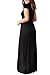 Hervive Women's Short Sleeves Long Maxi Dress with Pockets Empire Waist Swing Causal Dress Black Medium