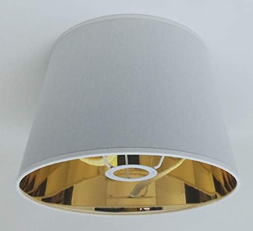 ArG Lighting 10'' Black/White Empire Lampshade Gold Lining Light Shade Handmade Table Lamp (White)