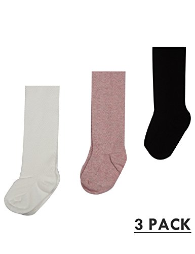 Baby Toddler Girls Tights 3 Pack Knit Cotton Dance Leggings Pants for Infant Girl Stockings (style C ripple, 0-6 month)