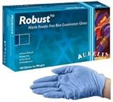Aurelia Robust Blue Nitrile Exam Gloves-Medium-100/Box