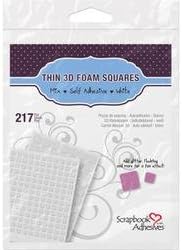 Helmar Thin 3D Foam Self Adhesive Squares 217 Pack 63 1mm x 11mm x 12mm; 154 1mm x 6.35mm x 6.35mm (4-Pack)