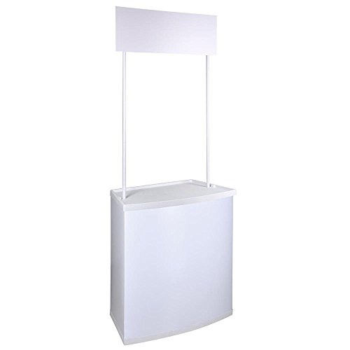 AMPERSAND SHOPS Multipurpose Portable Customizable Ticket Booth Trade Show Convention Promotional Demonstration Display Counter White