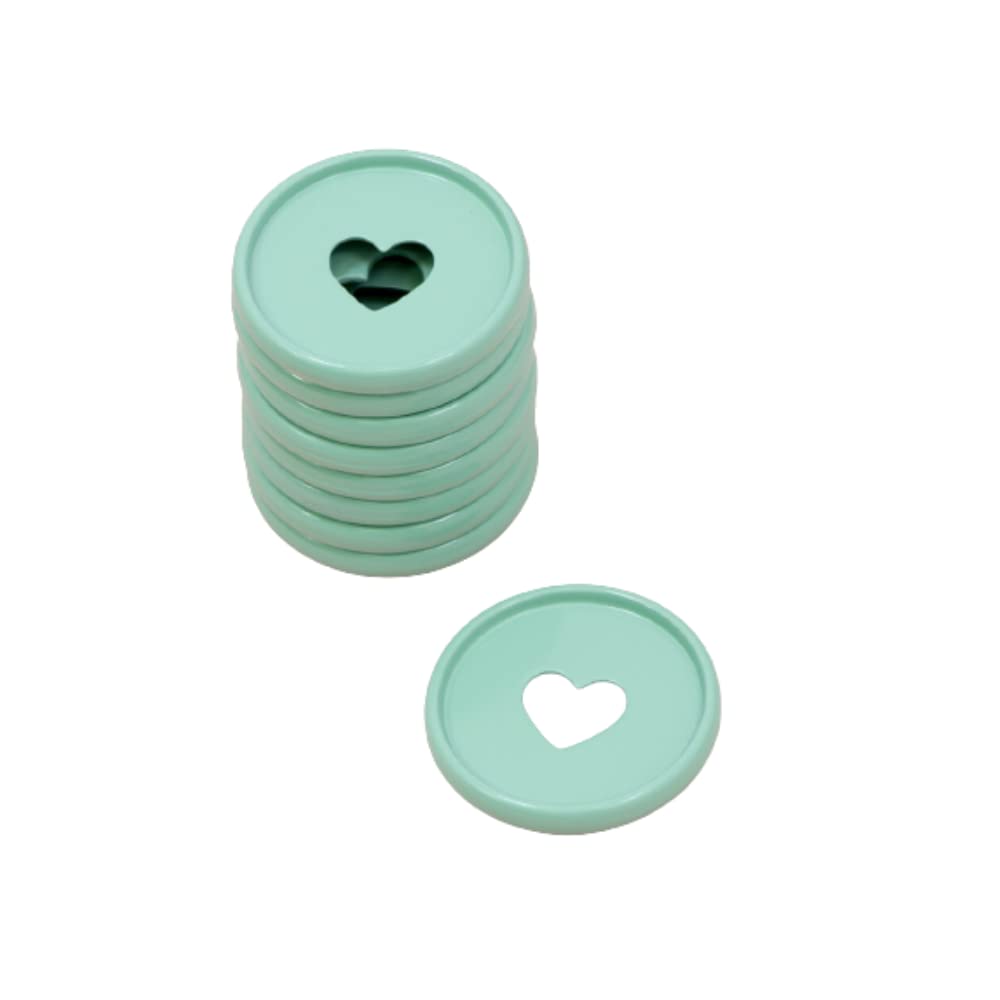 Craftelier - Metallic M Disc Rings with Heart Cut Out for Scrapbooking Binding and Other Crafts for Planners, Agendas, Notebooks or Albums | Pack of 9 pcs of 35 mm - Colour Turquoise