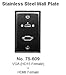 Theater-Pro 75-609 Stainless Steel Wall Plate With HDMI & VGA Feed Through Jacks