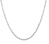 925 Sterling Silver 3mm Rope Chain - Available in 10