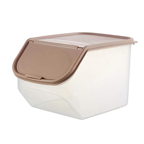 Lannmart Dried Food Storage Sealed Box with Measuring Cup Plastic Kitchen Cereal Flour Rice Bin Bean Grain Container Organizer Ho - Thumbnail 3