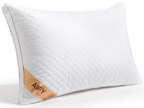 AIFY 枕 高級ホテル仕様まくら 43×63×高さ16cm (1個入り) 快眠 首が痛くならない 立体構造 ふわふわ 寝心地良い 横向き寝 仰向け寝 洗える 抗菌 通気性 ホワイト
