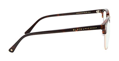 PRIVÉ REVAUX"Headliner" Blue Light Blocking Eyewear, Brown/Clear - Thumbnail 3