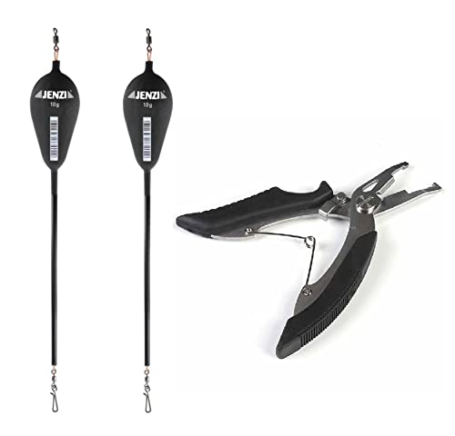 Set of 2 Ledger Boom Black 18 cm by Jenzi + Free Fishing Scissors