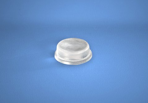Clear Cabinet Door and Drawer Bumpers - Made in USA - 9.5mm x 3.2mm Sound Dampening Adhesive Transparent Rubber Pads Feet - Circular Flat Top 96 PCs