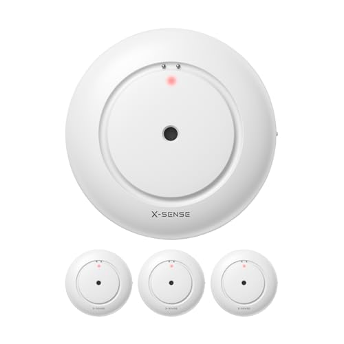 X-Sense Wi-Fi Wassermelder mit Batterie, Wassersensor IP66, 3 Stück, SWS51