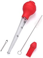 Kehola Turkey Baster 4-Piece Set with Basting Brush, Meat Marinade Injector Needle &amp; Clean Brush, Perfect for Turkey, Beef, Pork, Fish. FDA food grade safe, BPA, PVC and Phthalate Free, RED