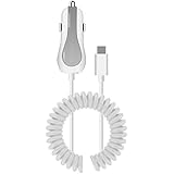 Cellet High Powered 3 Amp / 15 Watt Type-C USB Car Charger with Extra USB Port &amp; Attached 6ft coiled cable Dual Charge capability Quick Charge samsung Galaxy S8, S8 Plus, Nokia8 , Google Pixel, LG G6