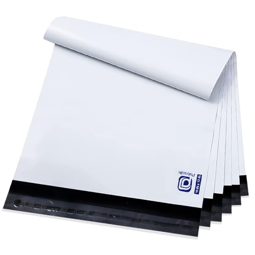 Photo 1 of POLYSELLS Poly Mailers Shipping Envelopes, Strong Adhesive Sealing, Waterproof, and Tear-resistant Postal Mailing Bags for Clothing, Books, and Accessories (White, 10x13 Inch, 100 pcs)