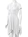 WT1120 Womens Cross V Neck Short Sleeve Empire Line Panel Tunic Top XXL White