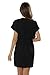 DQdq Petite Women's Beach Swimsuit Cover up V-Neck Dress XS Black