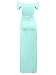 BlackCherry Women's Off Shoulder Short Sleeve Maternity Casual Maxi Dress,Mint Blue,Small